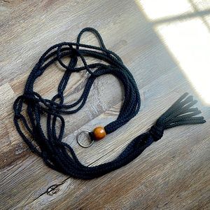 🪴 Black Macramé Plant Hanger | Boho Hanging Planter Holder